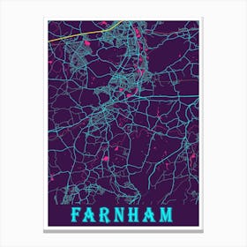 Farnham Map Poster 1 Canvas Print