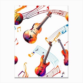 Music Notes And Violins Canvas Print