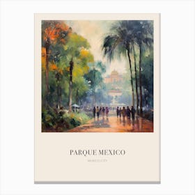 Parque Mexico Mexico City Mexico Vintage Cezanne Inspired Poster Canvas Print