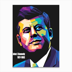 John F Kennedy Wpap Canvas Print