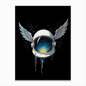 Digital Painting A Space Helmet With Wings Canvas Print