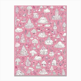 Pink Fairy Houses Canvas Print