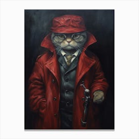 Gangster Cat Scottish Fold 4 Canvas Print