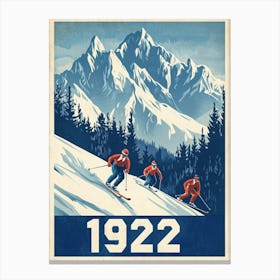 Aihrgdesign A Vintage Sports Poster Inspired By Winter Games 3 Canvas Print