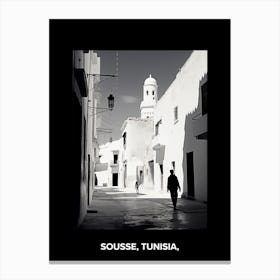 Poster Of Sousse, Tunisia,, Mediterranean Black And White Photography Analogue 1 Canvas Print