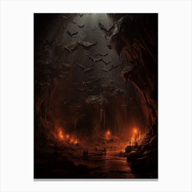Majestic Bat Cave Silhouette 3 Canvas Print