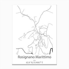 Rosignano Marittimo,Italy Minimalist Map Canvas Print