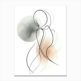 Line Art Illustration Of A Woman Canvas Print