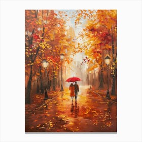 Couple Walking In The Rain 6 Canvas Print