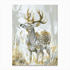 Deer Precisionist Illustration 4 Canvas Print