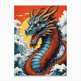 Japanese Dragon Pop Art Style (34) Canvas Print