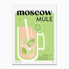 Moscow Mule in Green Cocktail Recipe Canvas Print