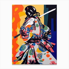 Samurai In Fauvist Matisse Japanese Style  5 Canvas Print