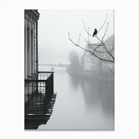 Bird On Balcony Canvas Print