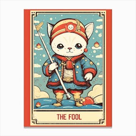 The Fool Cute Tarot Card Canvas Print