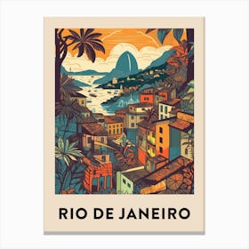 Rio De Janeiro 4 Vintage Travel Poster Canvas Print