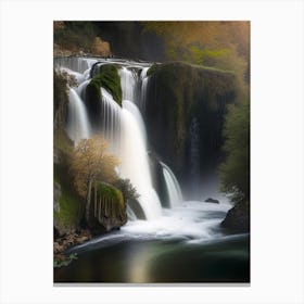 Gartempe Waterfalls, France Realistic Photograph (2) Canvas Print