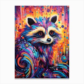A Tanezumi Raccoon Vibrant Paint Splash 2 Canvas Print
