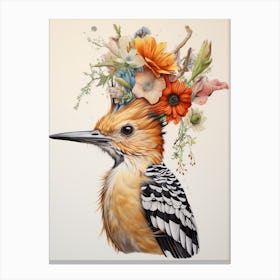Bird With A Flower Crown Hoopoe 2 Canvas Print