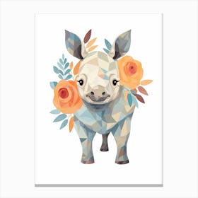Baby Animal Illustration  Rhino 3 Canvas Print
