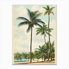 Carlisle Bay Beach Barbados Vintage Canvas Print