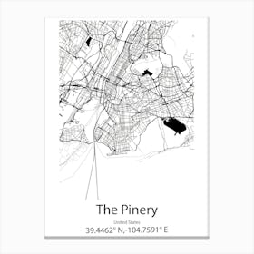 The Pinery,United States Minimalist Map Canvas Print