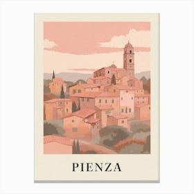 Pienza Vintage Pink Italy Poster Canvas Print