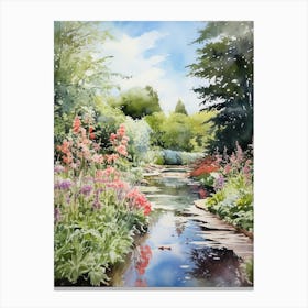 Monets Garden Usa Watercolour 7 Canvas Print