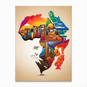 Africa Map 1 Canvas Print