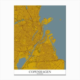 Copenhagen Yellow Blue Canvas Print