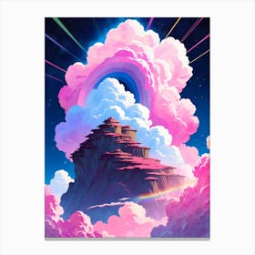 Surreal Rainbow Clouds Sky Painting (13) Canvas Print