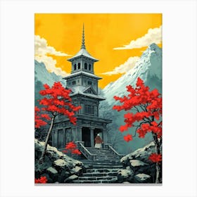 Asian Temple Landscape Lienzo