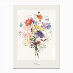 Statice 2 Collage Flower Bouquet Poster Canvas Print