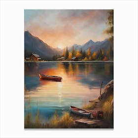 Sunset On The Lake Canvas Print