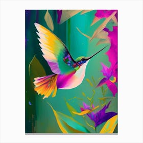 Hummingbird In Flight Abstract Still Life Canvas Print