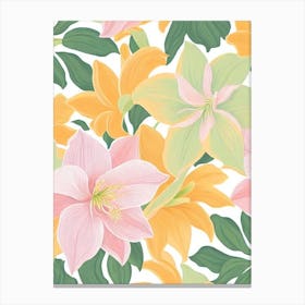 Amaryllis Pastel Floral 1 Flower Canvas Print