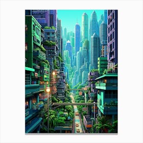 Hong Kong Pixel Art 4 Canvas Print