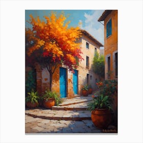 Village In Autumn Canvas Print