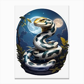 Snake In The Moonlight 1 Canvas Print