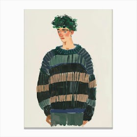 Young Man In Sweater Canvas Print