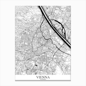 Vienna White Black Canvas Print