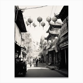 Beijing, China, Black And White Old Photo 3 Canvas Print