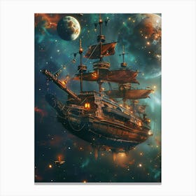 Fantasy Ship Floating in the Galaxy 2 Canvas Print