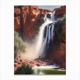 Ouzoud Falls, Morocco Realistic Photograph (3) Canvas Print