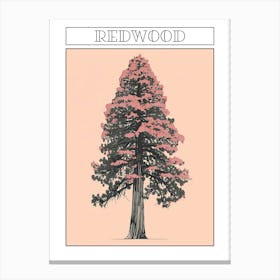 Redwood Tree Minimalistic Drawing 4 Poster Canvas Print