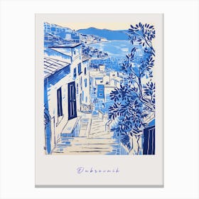 Dubrovnik Croatia 4 Mediterranean Blue Drawing Poster Canvas Print