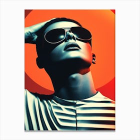 Portrait Of A Woman With Sunglasses 4 Canvas Print