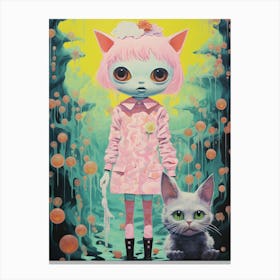 Kitty Cat Psychedelic Canvas Print