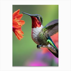 Male Ruby Throated Hummingbird -Reimagined 3 Canvas Print