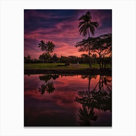 Sunset At The Golf Course Canvas Print